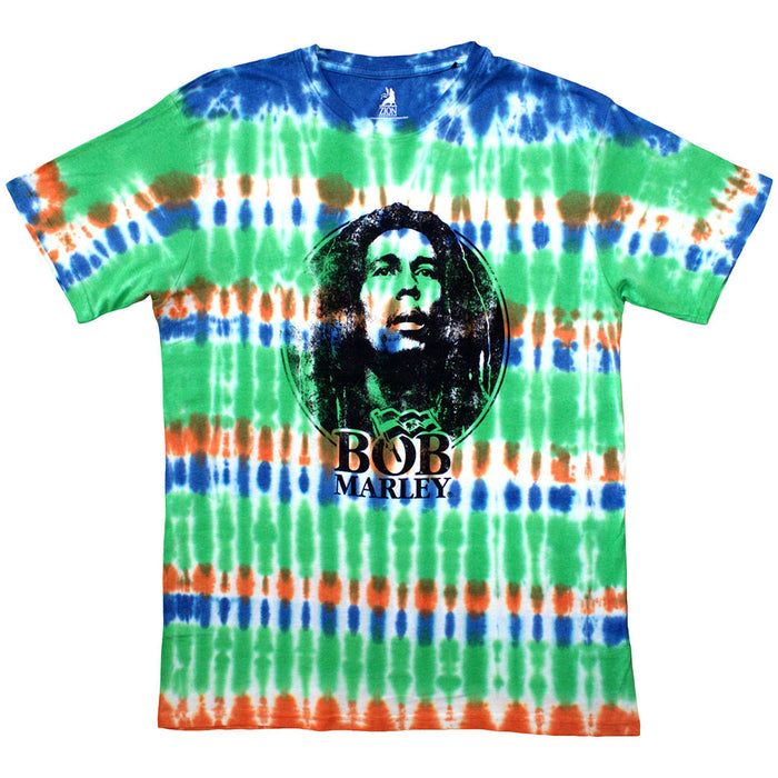 Bob Marley Black & White Logo Dip-Dye On White Medium T-Shirt