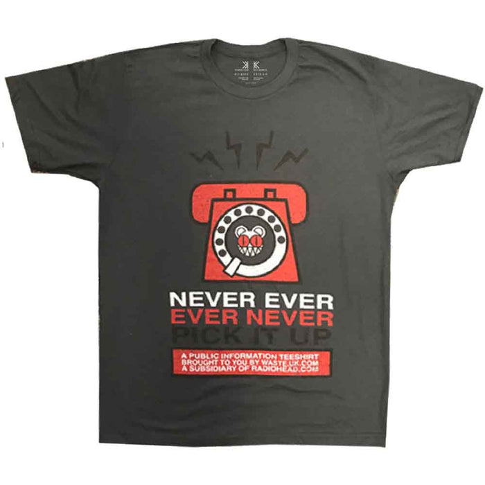 Radiohead Never Pick It Up Charcoal Grey XX-Large T-Shirt