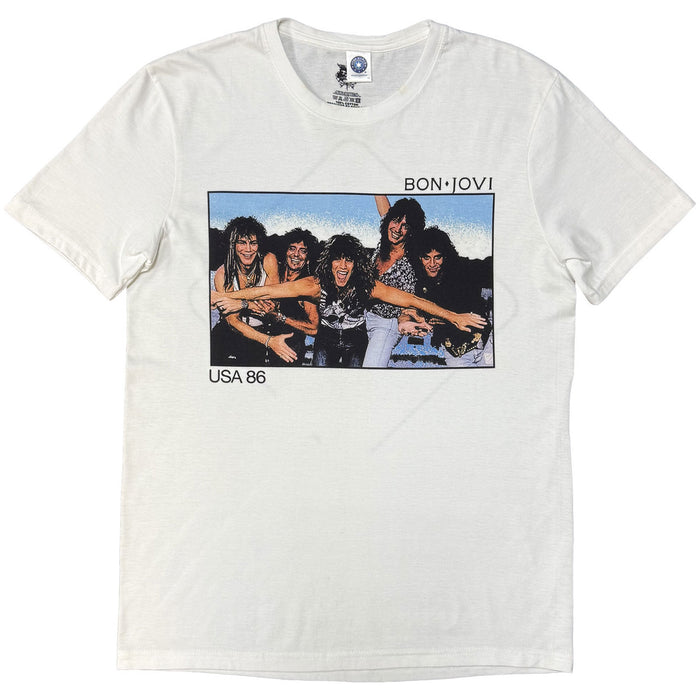 Bon Jovi USA 86 White Large T-Shirt