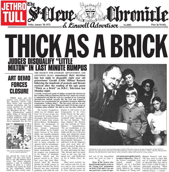 Jethro Tull Thick As A Brick Vinyl LP Reissue 2014