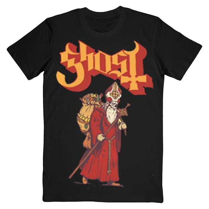 Ghost Greetings From Papa Noel Black Large T-Shirt