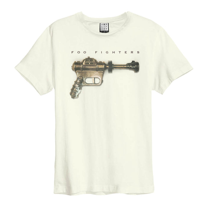 Foo Fighters Ray Gun Amplified Vintage White X-Large Unisex T-Shirt