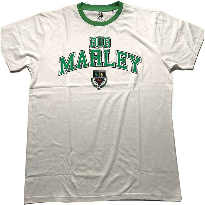 Bob Marley Ringer Collegiate Crest White XX-Large T-Shirt