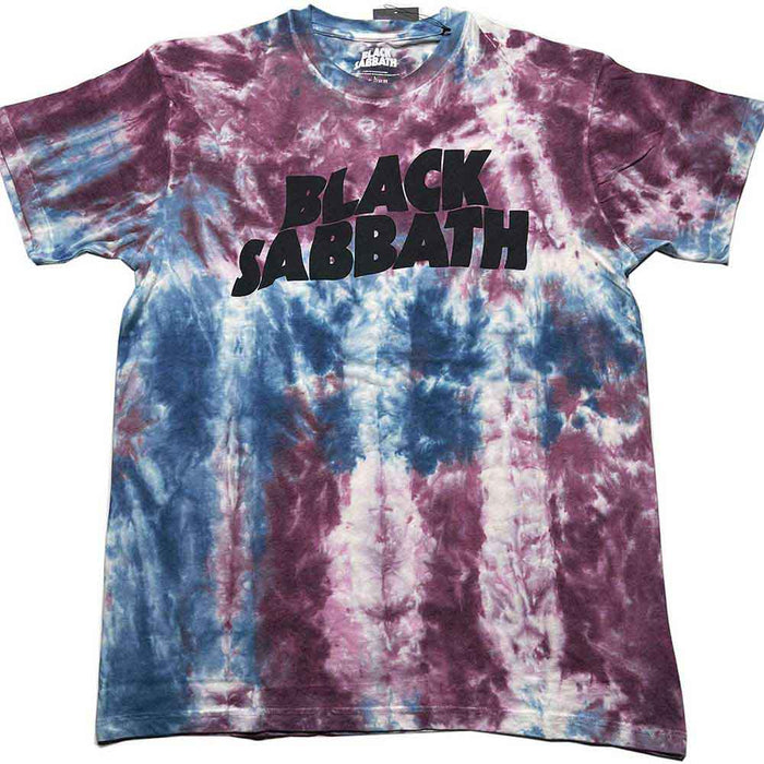 Black Sabbath Wavy Logo Wash Blue & Red XX-Large T-Shirt