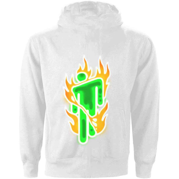 Billie Eilish Airbrush Flames White XXX-Large Hoodie