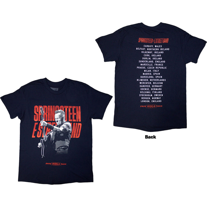 Bruce Springsteen Tour '24 Guitar Photo Navy Blue Small T-Shirt