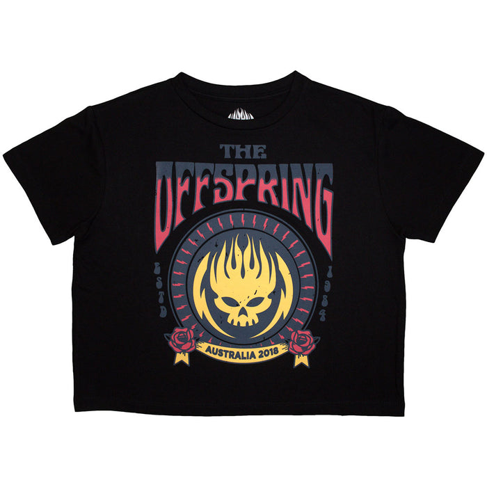 The Offspring Australia 2018 Black Cropped Ladies X-Small T-Shirt