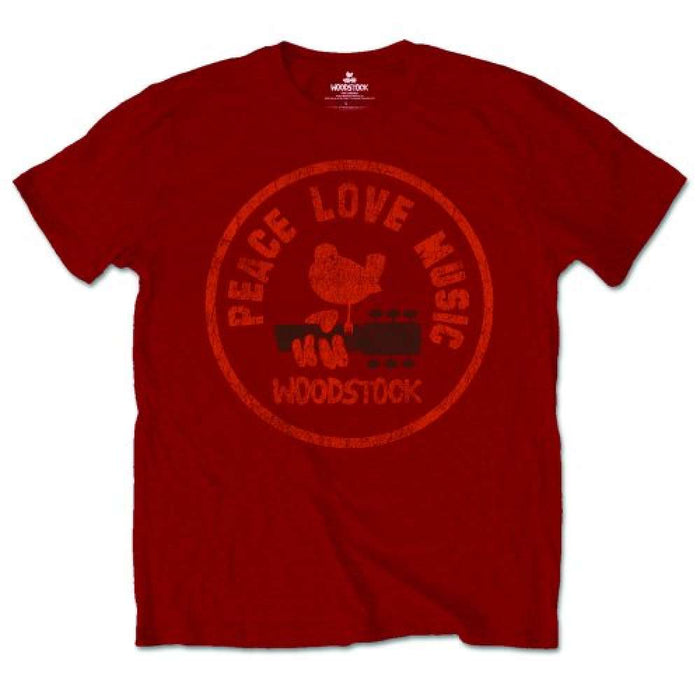 Woodstock Love Peace Music Maroon Red XX-Large T-Shirt