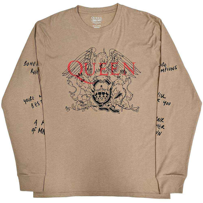 Queen Handwritten Sand Long Sleeve XX-Large T-Shirt