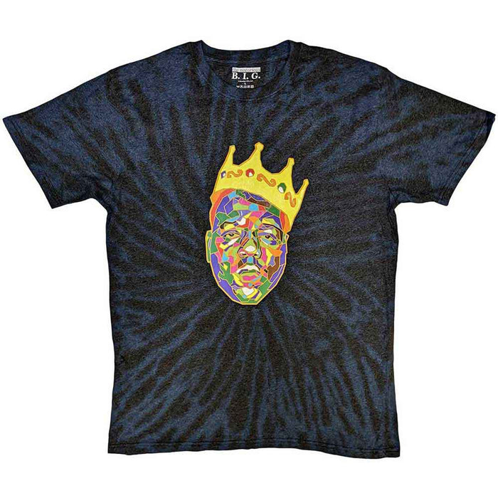 Biggie Smalls Crown Wash Blue Large T-Shirt