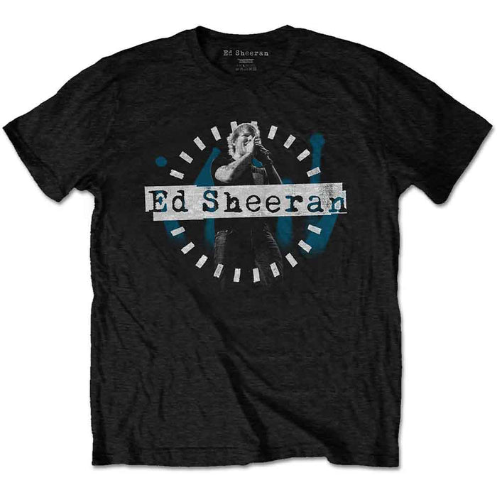 Ed Sheeran Dashed Stage Photo Black Small T-Shirt
