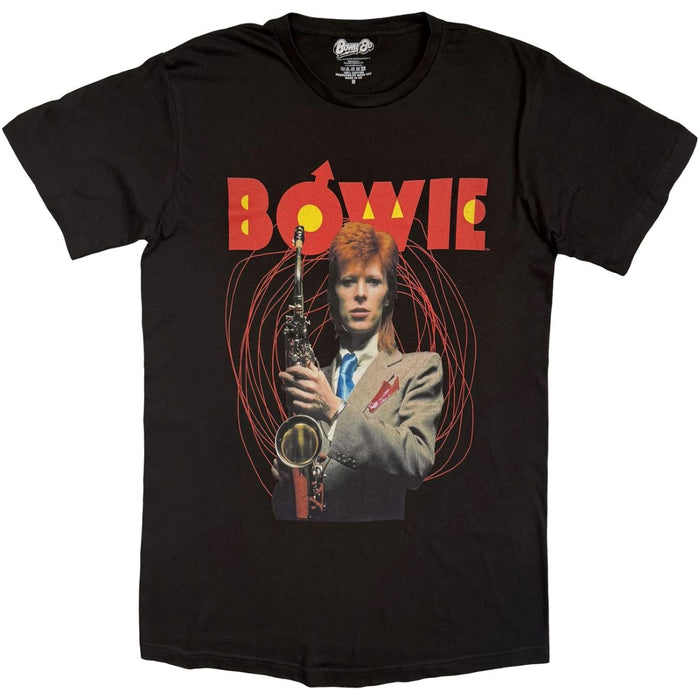 David Bowie Saxophone Black Large T-Shirt