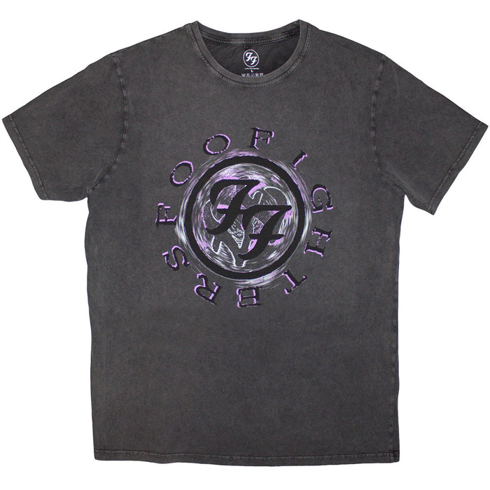 Foo Fighters Wheel Logo Shadow Stone Wash Charcoal Grey X-Large T-Shirt