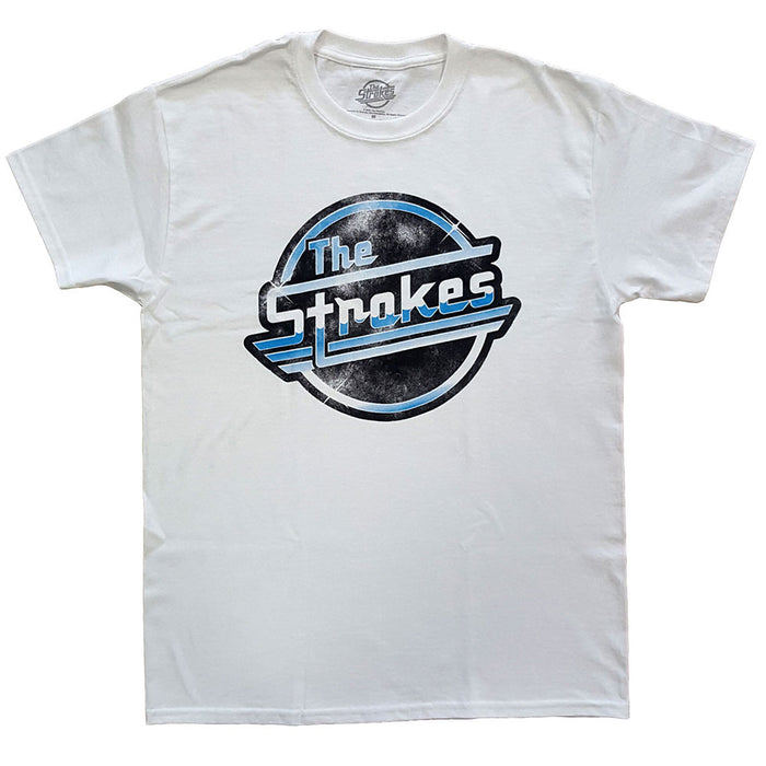 The Strokes Distressed Magna Logo White Large T-Shirt
