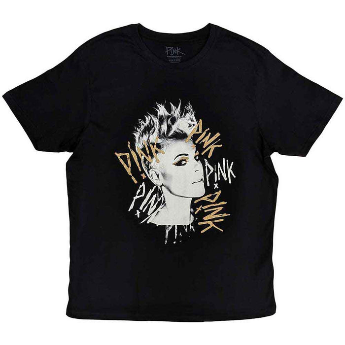 P!nk Ladies Boyfriend Black Medium Unisex T-Shirt