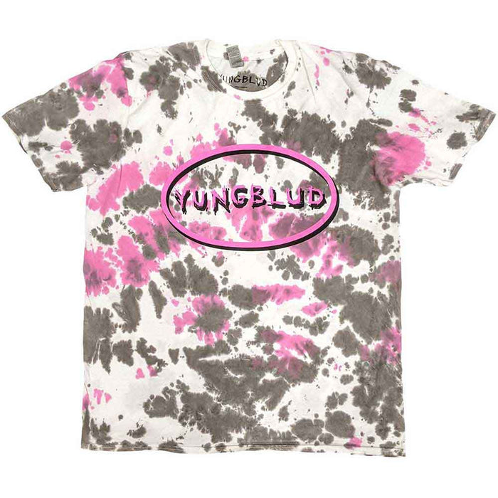Yungblud Scratch Logo Oval Wash Grey Small T-Shirt