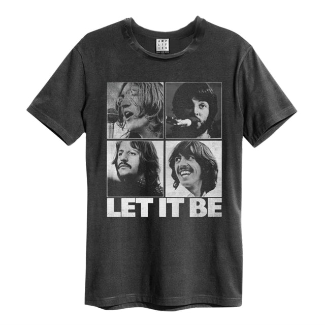 The Beatles Let It Be Amplified Charcoal X-Large Unisex T-Shirt