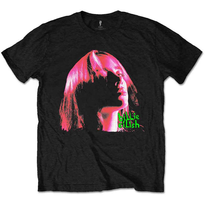 Billie Eilish Pink Neon Shadow Black Medium T-Shirt