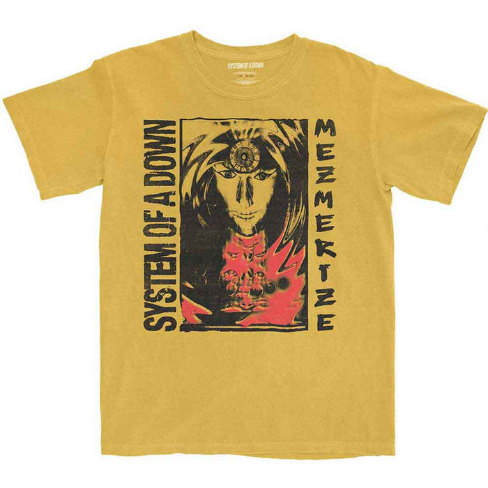 System Of A Down Mezmerize Yellow Wash Large T-Shirt
