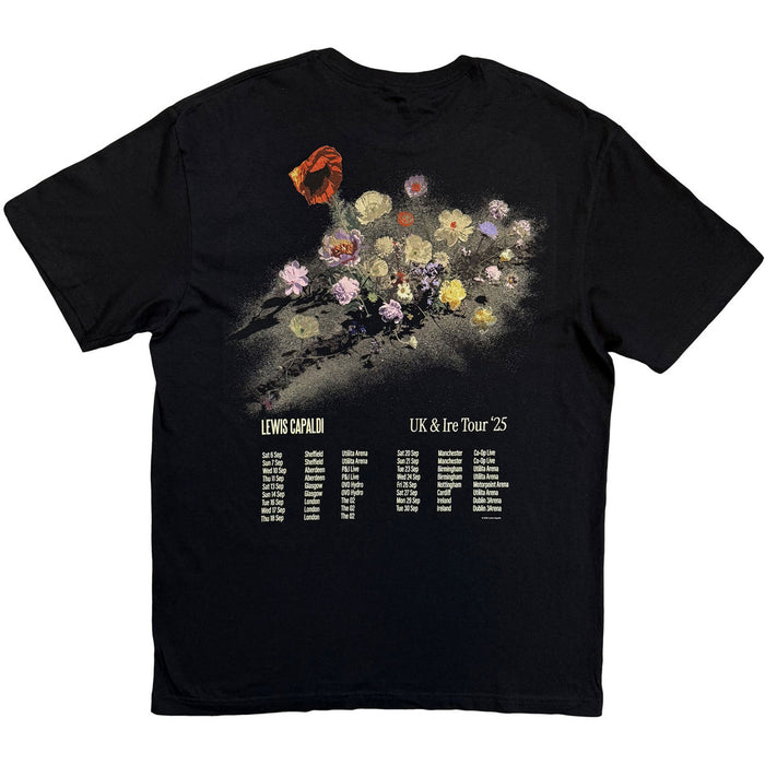 Lewis Capaldi Flowers UK Tour '25 Black Medium T-Shirt