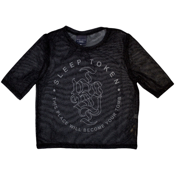 Sleep Token Tomb Black Medium Mesh Crop Top