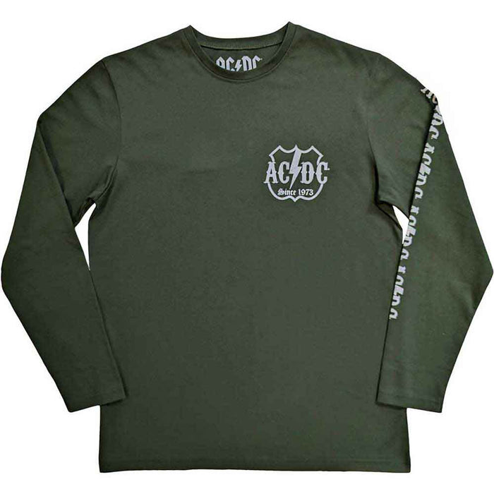 AC/DC Rock Or Bust Long Sleeve Green Small T-Shirt