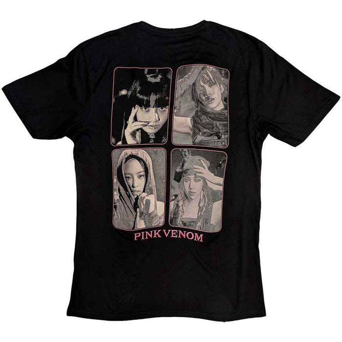 BLACKPINK Pink Venom Group Photo Black Small T-Shirt