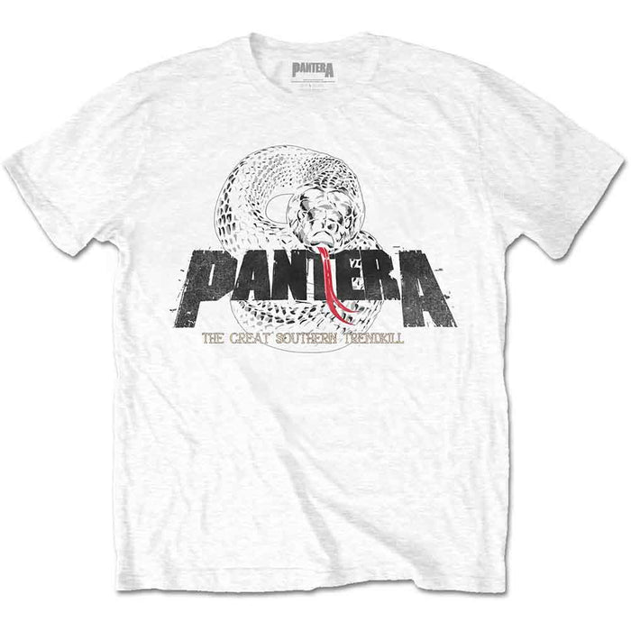 Pantera Snake Logo White X-Large Unisex T-Shirt