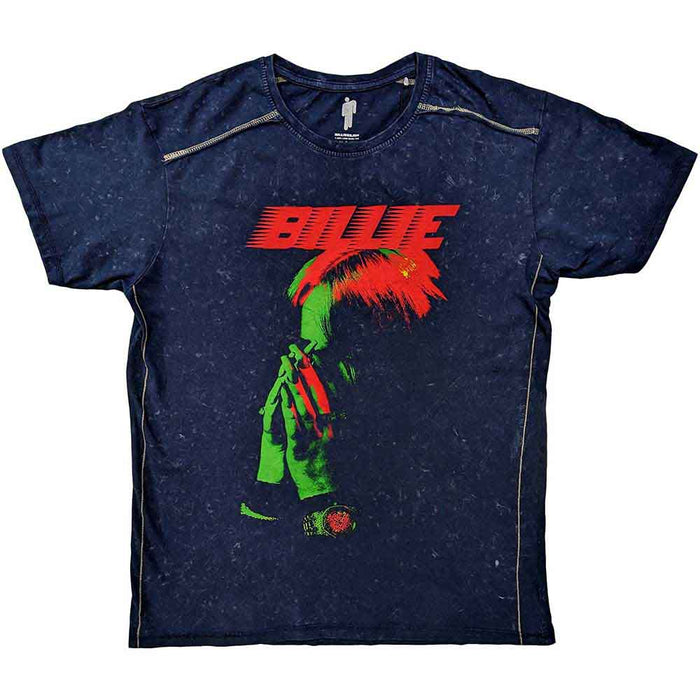 Billie Eilish Hands Face Wash Navy Blue Small T-Shirt