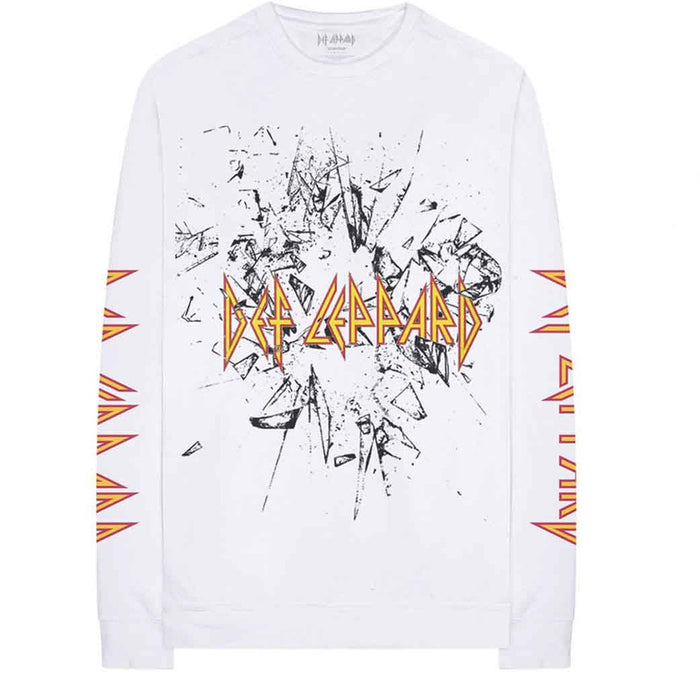 Def Leppard Shatter White Long Sleeve X-Large T-Shirt