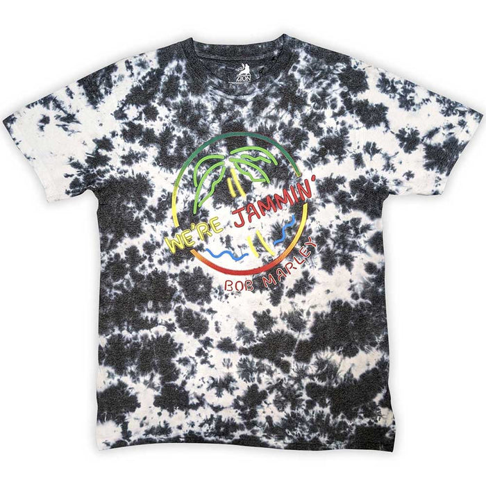 Bob Marley Neon Sign Dip-Dye On White XX-Large T-Shirt