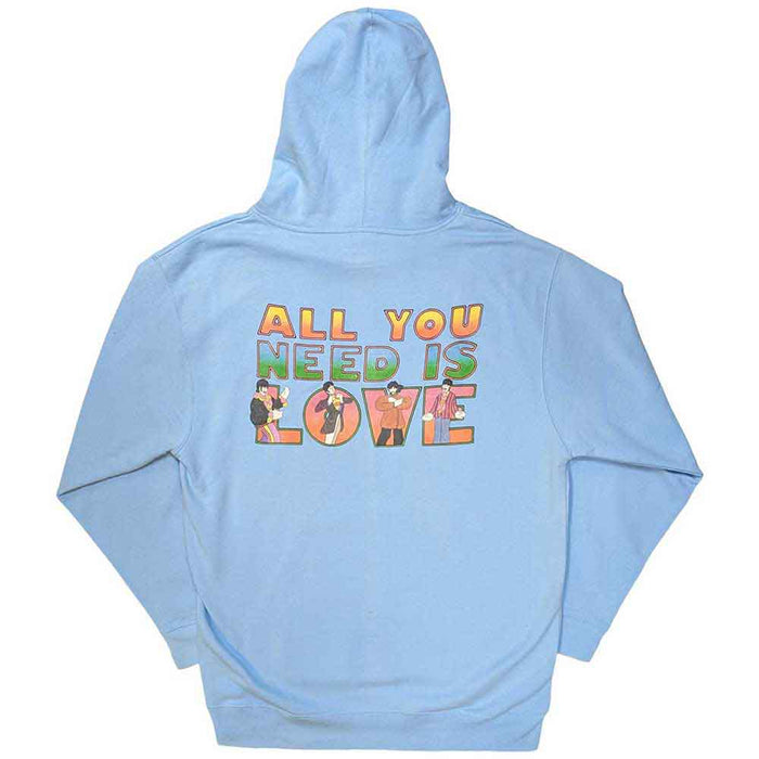 The Beatles All You Need Is Love Light Blue Large Hoodie