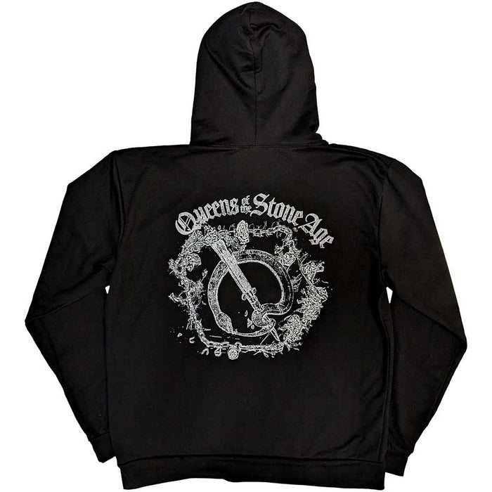 Queens Of The Stone Age Floral Chains Black Large Hoodie