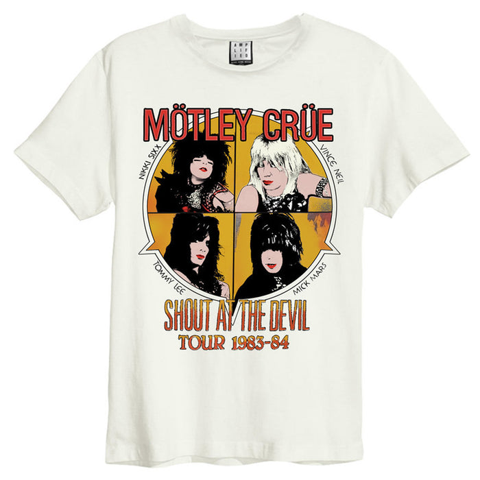 Motley Crue Shout At The Devil Amplified Vintage White Small Unisex T-Shirt