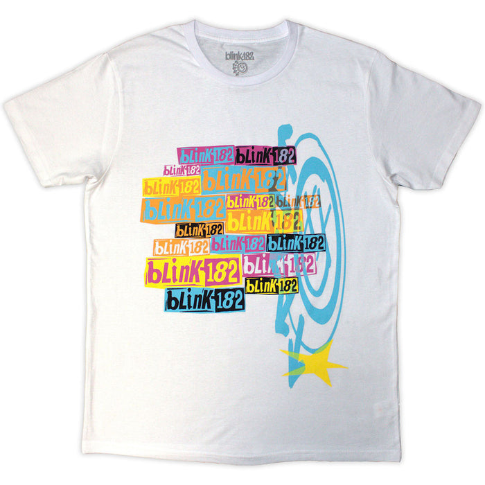 Blink-182 Multi Stacked Logo White Medium T-Shirt
