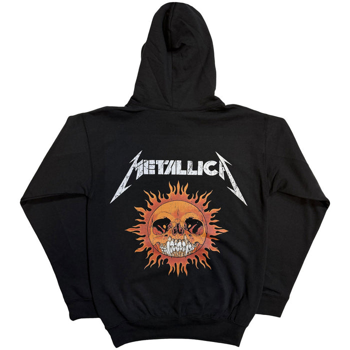 Metallica Worn Pushead Flaming Skull Black Small Hoodie