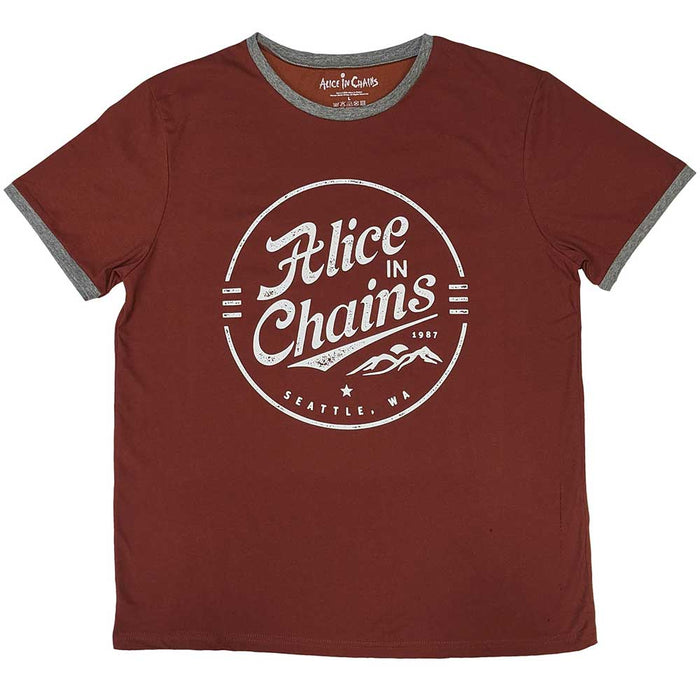 Alice In Chains Emblem Ringer Red X-Large Unisex T-Shirt