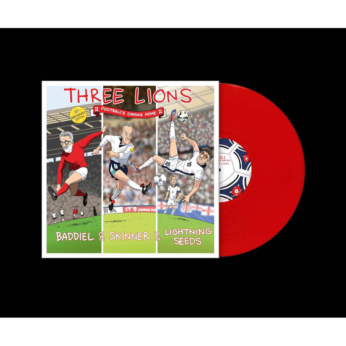 Baddiel, Skinner & Lightning Seeds Three Lions 7"" Red Colour Vinyl Single Due Out 12/06/26