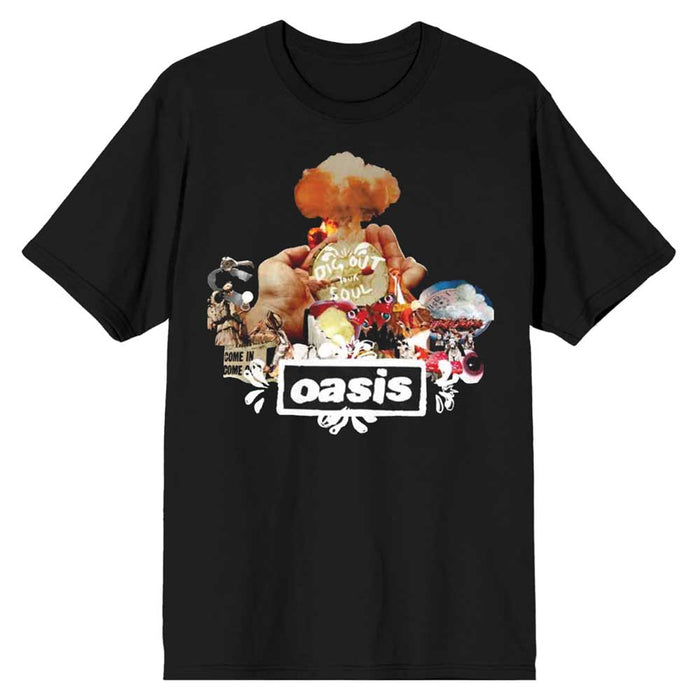 Oasis Atomic Collage Black X-Large T-Shirt