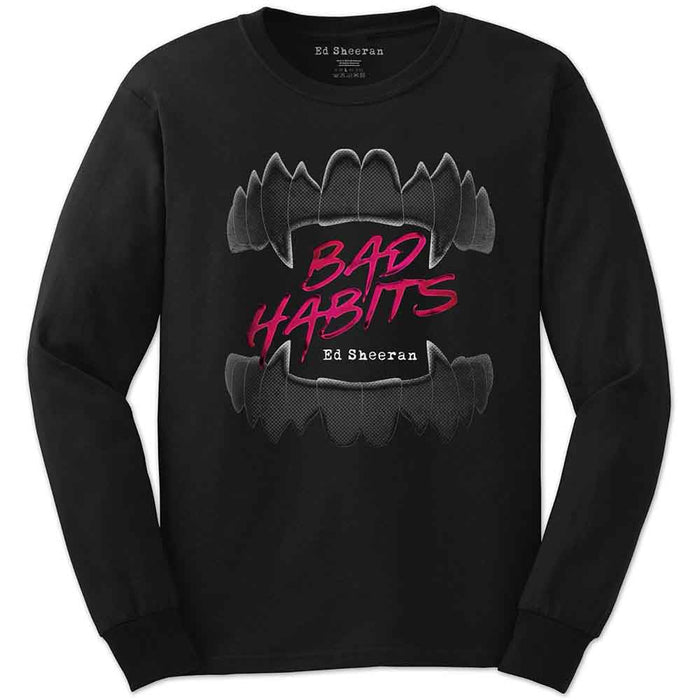 Ed Sheeran Bad Habits Black XX-Large Long Sleeve T-Shirt