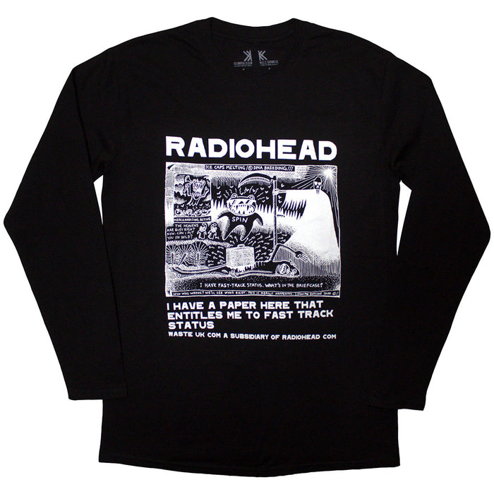 Radiohead Ice Caps Black Long Sleeve Small T-Shirt