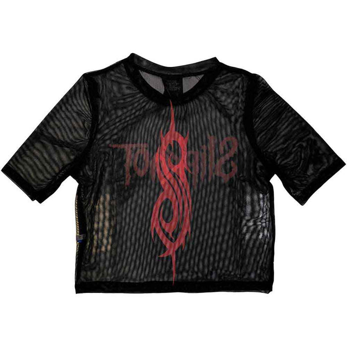 Slipknot Black Medium Mesh Crop Top