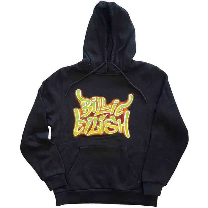 Billie Eilish Airbrush Flames Dark Grey X-Large Hoodie