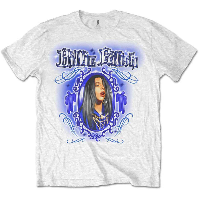 Billie Eilish Airbrush White Medium Unisex T-Shirt