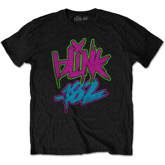 Blink 182 Neon Logo Black Small Unisex T-Shirt