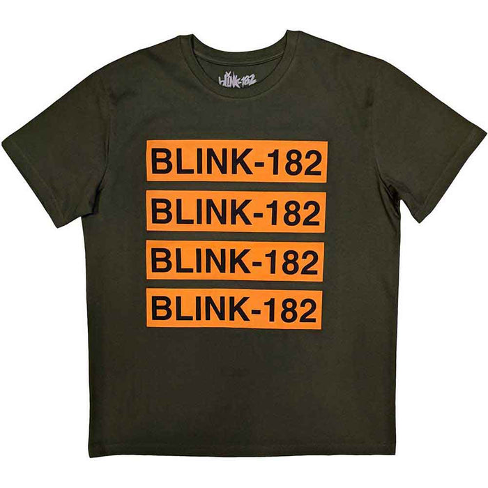 Blink-182 Logo Repeat Military Green Large T-Shirt