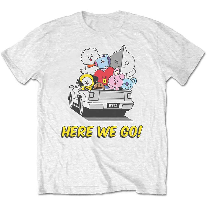 BT21 Here We Go White Medium Unisex T-Shirt