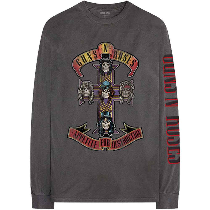 Guns N Roses Appetite Tour Charcoal Large Long Sleeved T -Shirt