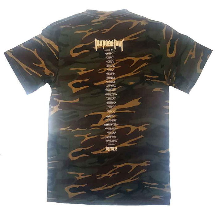 Justin Bieber Purpose Tour Staff Camo Small Unisex T-Shirt