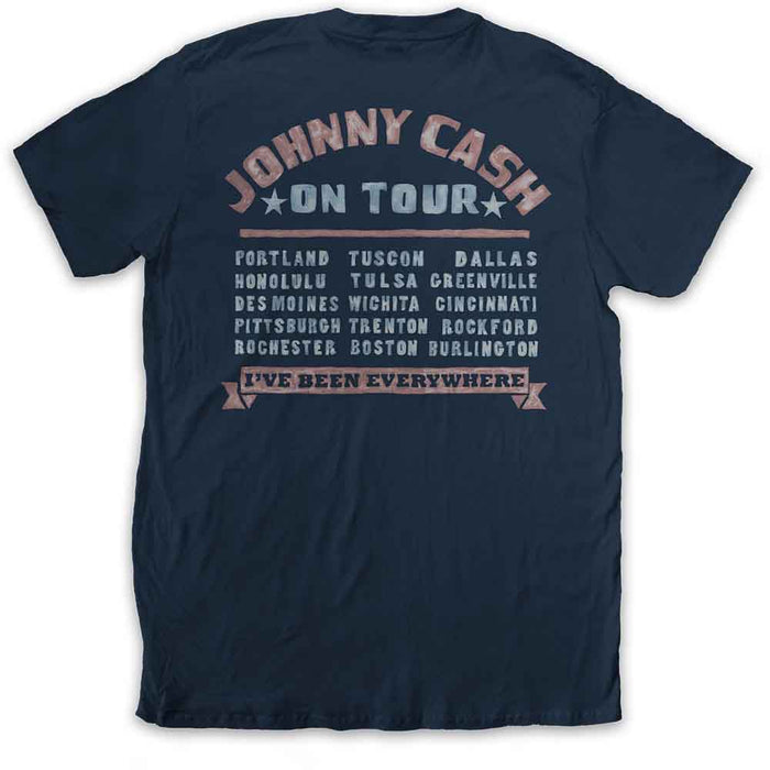 Johnny Cash All Star Tour Navy X-Large Unisex T-Shirt